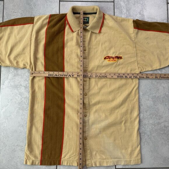 Vintage 90s Cross Colours Jersey Button Shirt Over Size Hip Hop Streetwear LA - Picture 6 of 7
